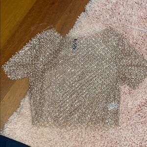 Pearl and diamond crop top